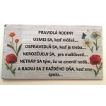 Tabuľka -Pravidla rodiny